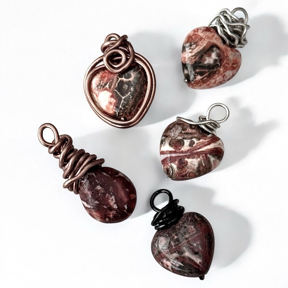Bundle 5 Small Wrapped Trendy Beads For Necklaces. NO Cords! - Picture 2 of 2